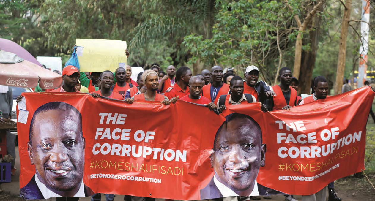 Des manifestants marchent contre la corruption à Nairobi, le 30 avril 2019.