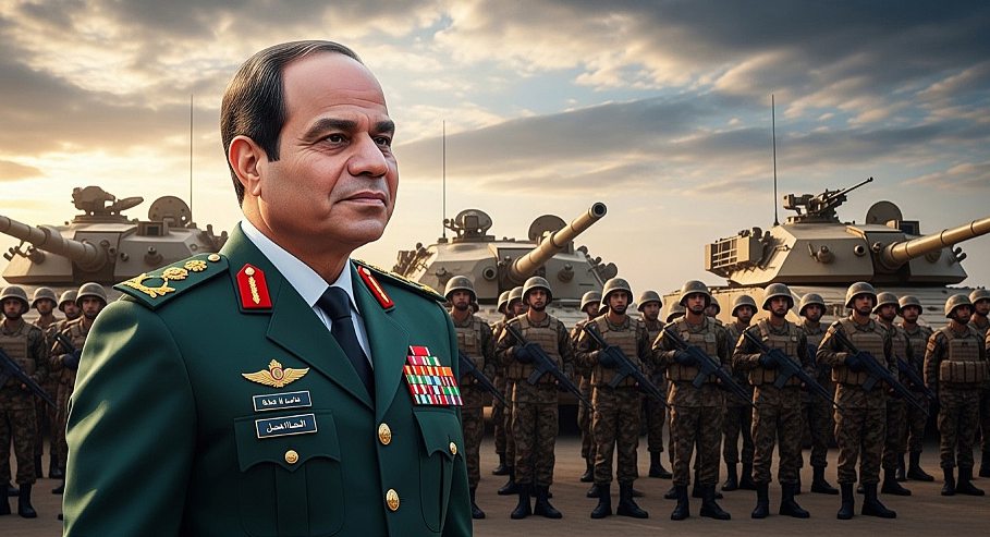 Le président Abdel Fattah al-Sissi (ci-dessous, reproduction IA) entend bien défendre ce trésor national.- AI/SHUTTERSTOCK