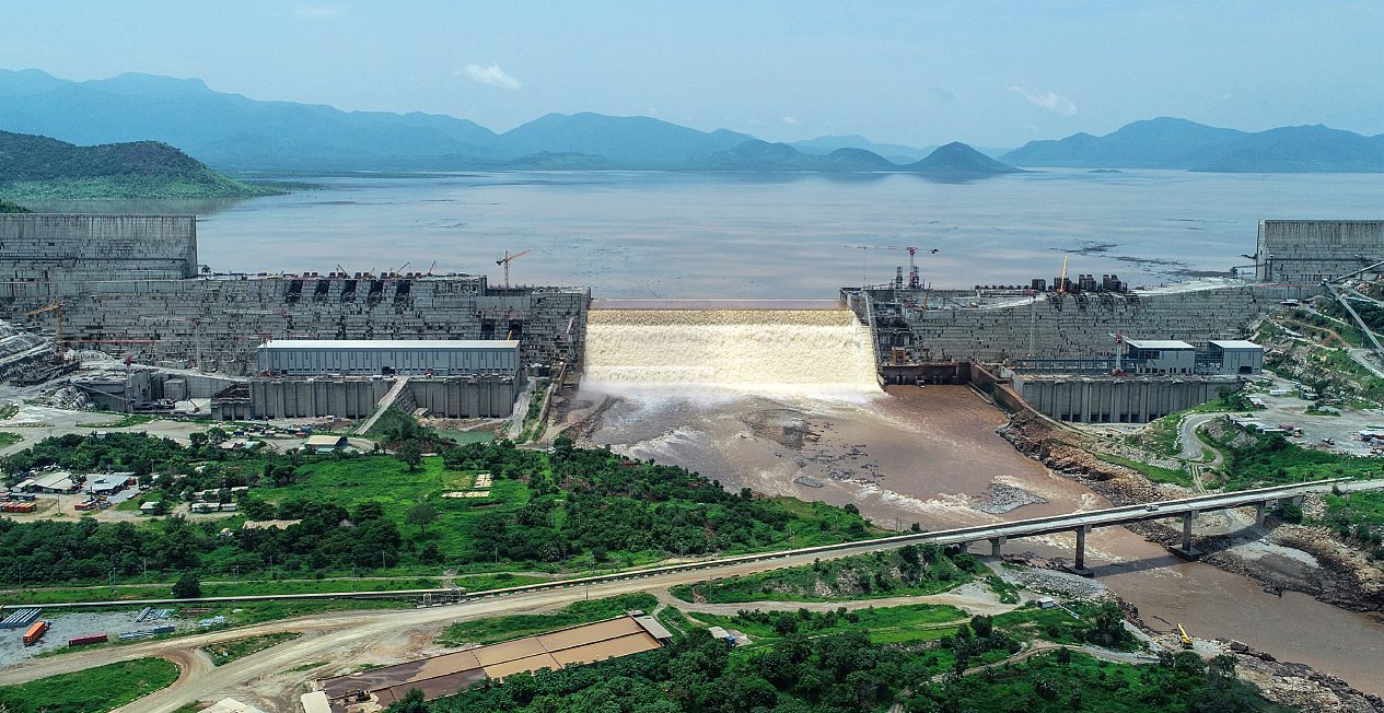 Le 20 juillet 2020, durant la première phase de remplissage du réservoir, à Guba.AFP/ADWA PICTURES
