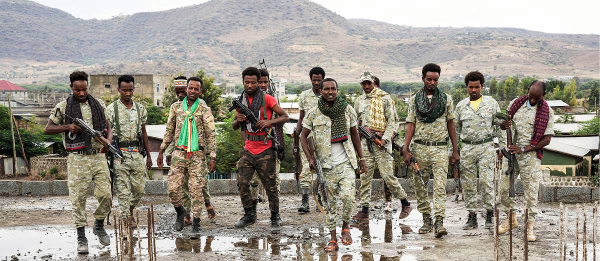 Des miliciens Fanos dans la région Amhara, le 18 janvier 2022.ALVARO CANOVAS/PARISMATCH/SCOOP