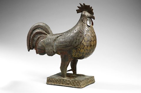 Sculpture de coq, Edo, royaume du Bénin, Nigeria.THIERRY OLLIVIER/LOUVRE ABU DHABI