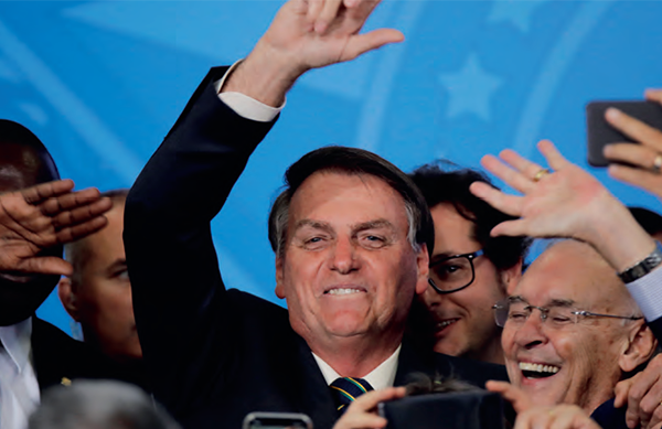 UESLEI MARCELINO. Jair Bolsonaro est élu depuis octobre 2018. Ici, au palais du Planalto, à Brasília, le 19 novembre dernier.