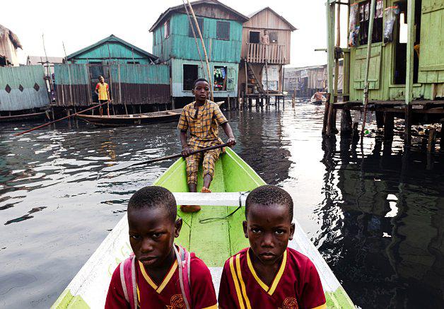 À Makoko, un bidonville de Lagos, au Nigeria.SADAK SOUICI