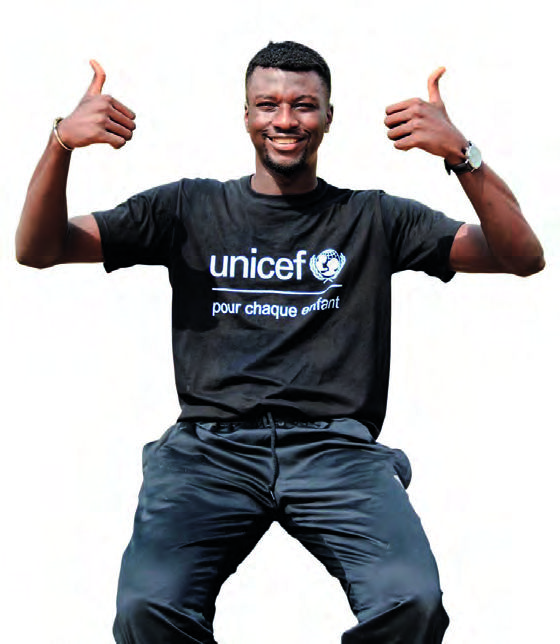 Il a été nommé « jeune champion pour les enfants » par l’Unicef Côte d’Ivoire.