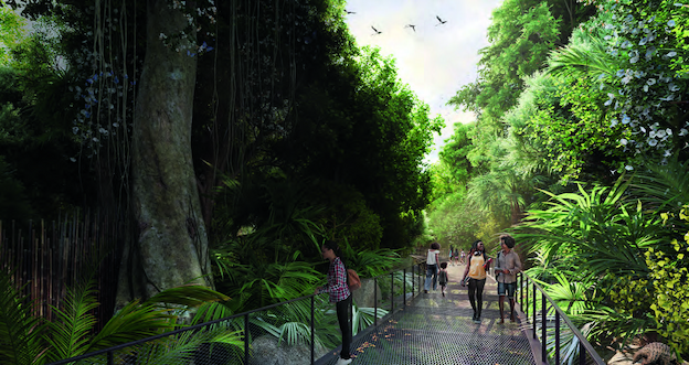 L’ancienne décharge géante d’Akouédo, à Abidjan, devrait donner naissance à un parc de nouvelle génération (visualisation). DR