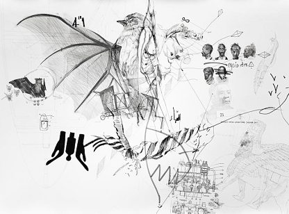 L’artiste Nidhal Chamekh expose ses dessins dans le cadre de l’inauguration de la nouvelle galerie de Selma Feriani, réfléchissant à ce que serait devenue Carthage si elle n’avait pas été détruite.DR