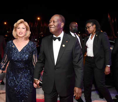 Le président de Côte d’Ivoire Alassane Ouattara et son épouse, Dominique. DR