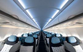L’intérieur de l’Airbus A321 Neo de La Compagnie a été aménagé pour répondre à tous les standards de confort. DR