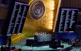 Vote de la résolution condamnant l’invasion de l’Ukraine par la Russie, à l’Assemblée générale des Nations unies, à New York, le 2 mars dernier. EPA-EFE/JUSTIN LANE