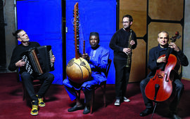 De gauche à droite, Vincent Peirani, Ballaké Sissoko, Émile Parisien et Vincent Segal.GASSIAN