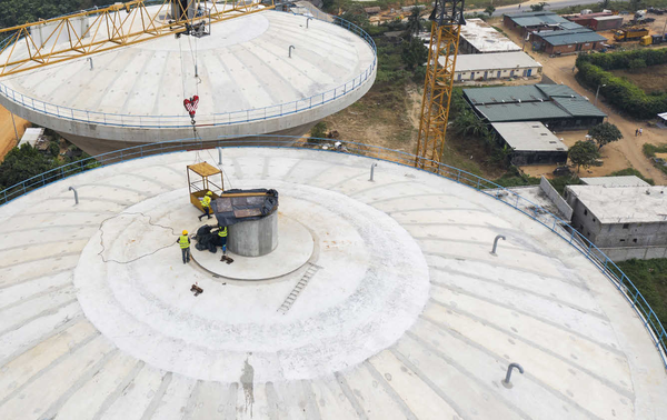 L’usine de traitement de la Mé est presque finalisée et fournira 240 000 m3 d’eau par jour.NABIL ZORKOT
