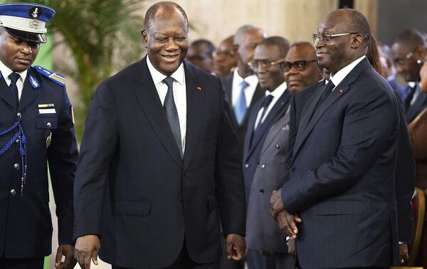 Le chef de l’État Alassane Ouattara au palais présidentiel à Abidjan. ARISTIDE/PRÉSIDENCE DE LA CÔTE D’IVOIRE