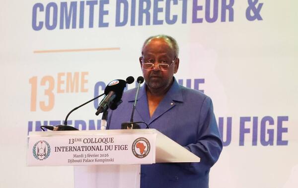 Le président Ismaïl Omar Guelleh lors de l’ouverture du 13e colloque international du FIGE à Djibouti. DR