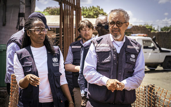 Tedros Adhanom Ghebreyesus, directeur général de l'OMS, visite Bunia, chef-lieu de la province de l'Ituri, en RDC, le 31 mai 2026. XINHUA/XINHUA-REA