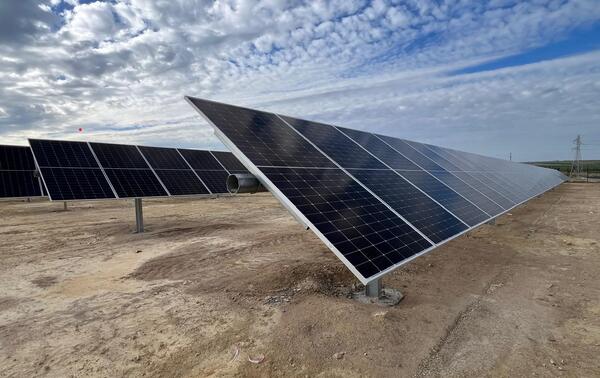 Les panneaux photovoltaïques d’OCP, installés à Benguerir. DR