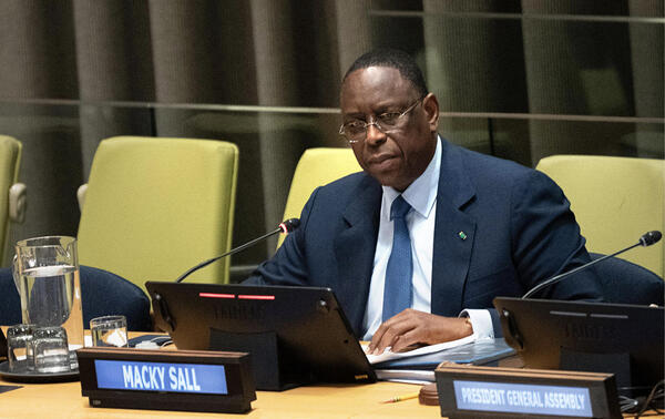 L'ancien chef de l'État Macky Sall à New York, le 22 avril 2026. ALAMY