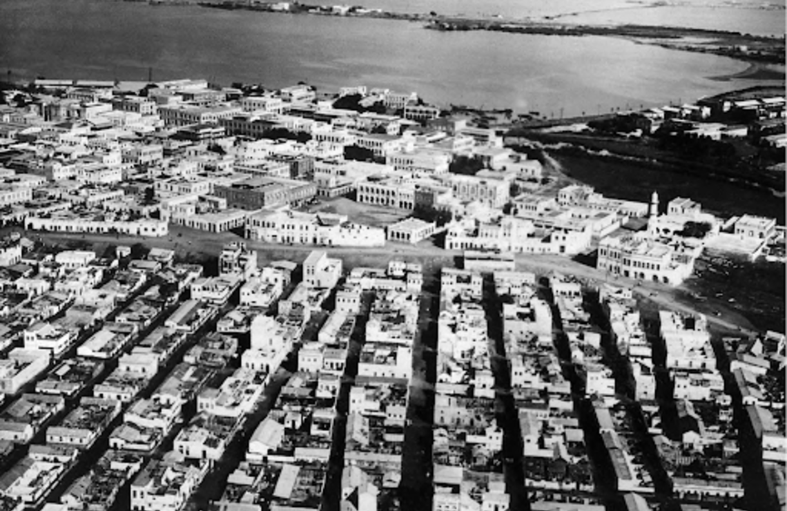 Vue aérienne du quartier européen de la capitale, prise le 26 décembre 1938. AFP