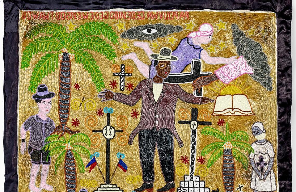 Entre deux mondes vaudous Myrlande Constant, Bannière Bawon, 2005, Haïti.© MUSÉE DU QUAI BRANLY, PHOTO CLAUDE GERMAIN
