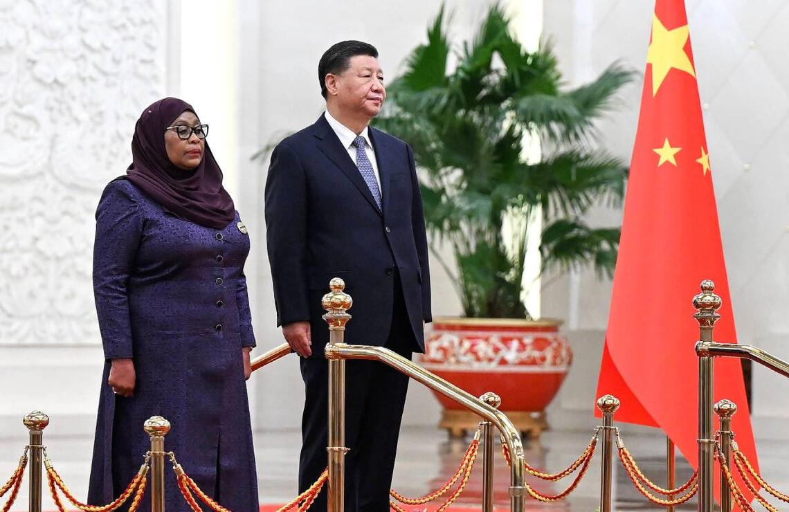 Le 3 novembre 2022, MEN aux côtés du président chinois Xi Jinping, à Pékin. ALAMY