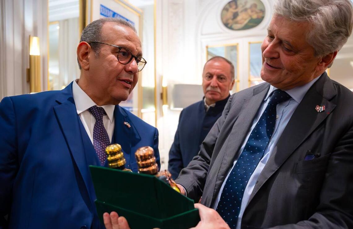Samir Majoul, Président de l’UTICA avec Nicolas Forissier, ministre délégué, chargé du commerce extérieur et de l’attractivité de la France. DR