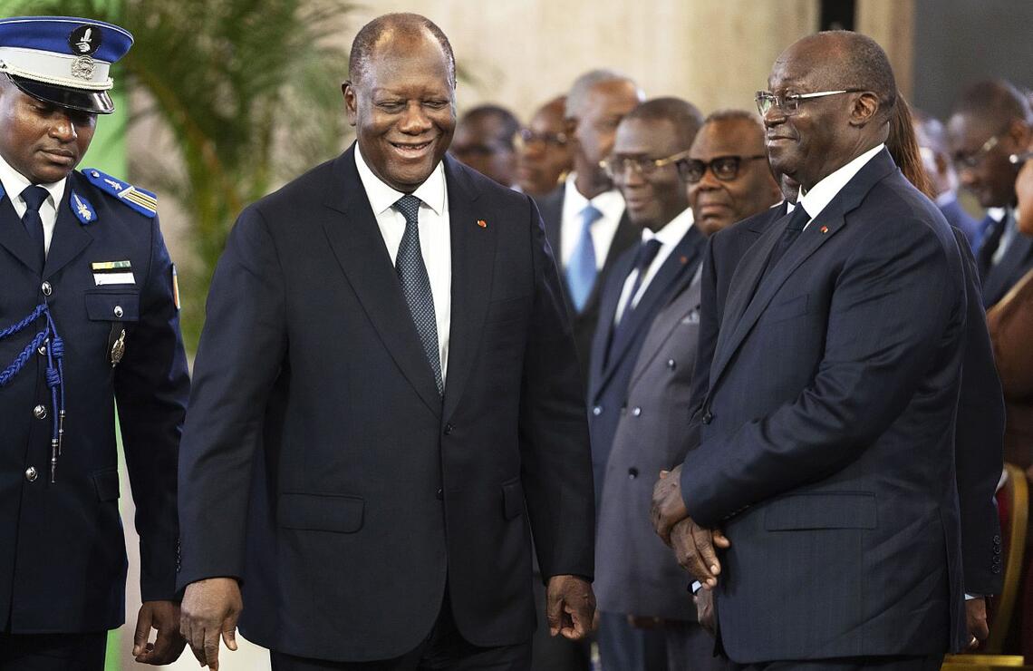 Le chef de l’État Alassane Ouattara au palais présidentiel à Abidjan. ARISTIDE/PRÉSIDENCE DE LA CÔTE D’IVOIRE