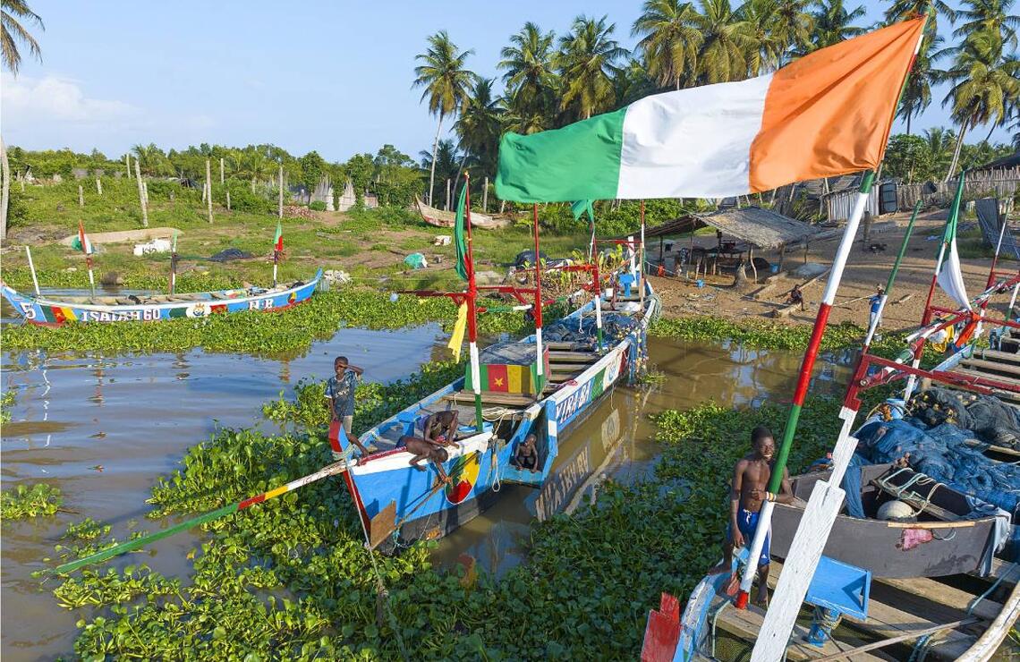 Le village de pêcheurs de Betedoudon, à Grand-Lahou. NABIL ZORKOT