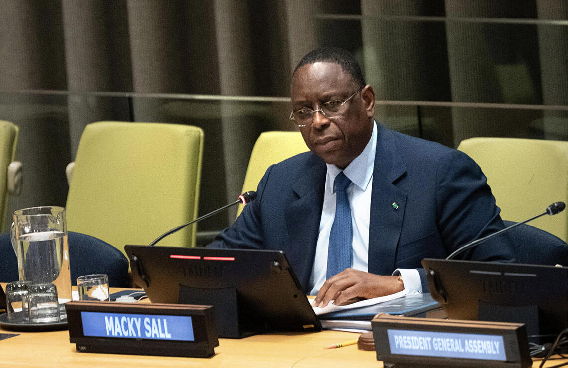 L'ancien chef de l'État Macky Sall à New York, le 22 avril 2026. ALAMY