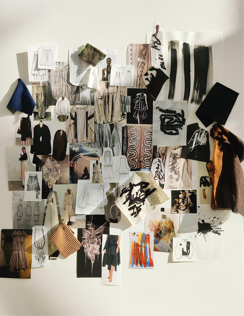 Planche de recherche, collection printemps-été 2025. YVES INCHIERMAN