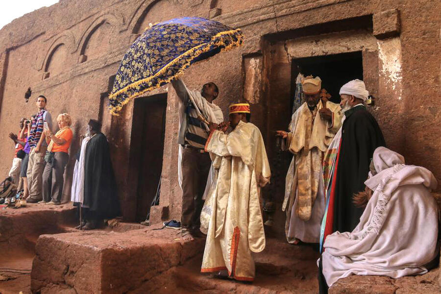 L'église Bete Giyorgis, dédiée à saint Georges, à Lalibela, en Éthiopie. XAVIER ALDEKOA