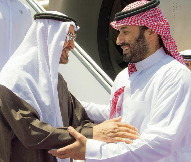 Mohammed ben Zayed et Mohammed ben Salmane, en 2025., SAUDI PRESS AGENCY/ZUMA-REA