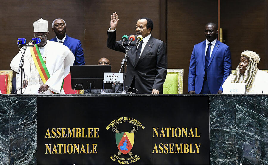 Prestation de serment du président Paul Biya, le 6 novembre 2025, pour son huitième mandat. WANG ZE/XINHUA-REA
