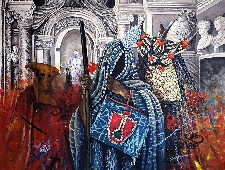 Franck Kemkeng Noah, The Arrest – His Majesty – The Transmission, 2025. DR