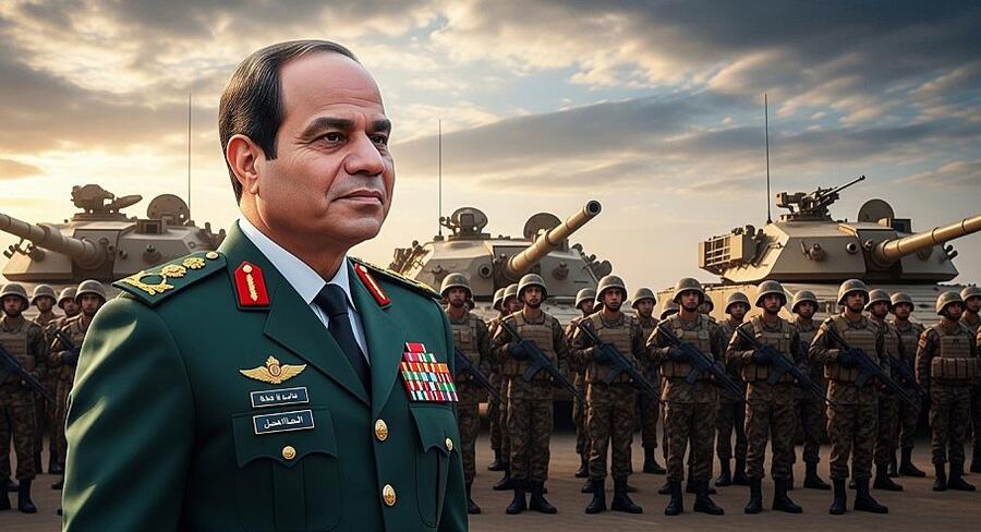 Le président Abdel Fattah al-Sissi (ci-dessous, reproduction IA) entend bien défendre ce trésor national.- AI/SHUTTERSTOCK
