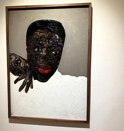 Amoako Boafo est l’un des artistes phare de la Gallery 1957, à Accra. Blank Stare, 2021. ZYAD LIMAM