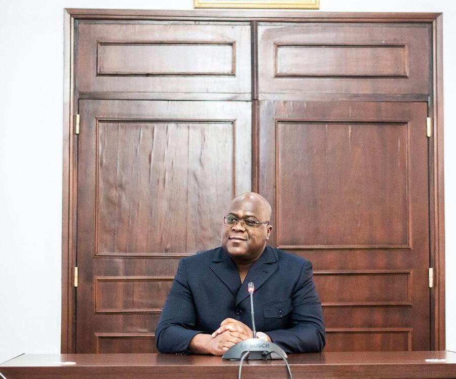 Le chef d’État congolais Félix Tshisekedi, le 5 septembre 2019, dans le palais présidentiel.DPA PICTURE ALLIANCE / ALAMY STOCK PHOTO