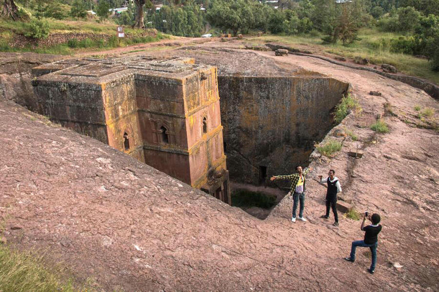 L'église Bete Giyorgis, dédiée à saint Georges, à Lalibela, en Éthiopie. XAVIER ALDEKOA