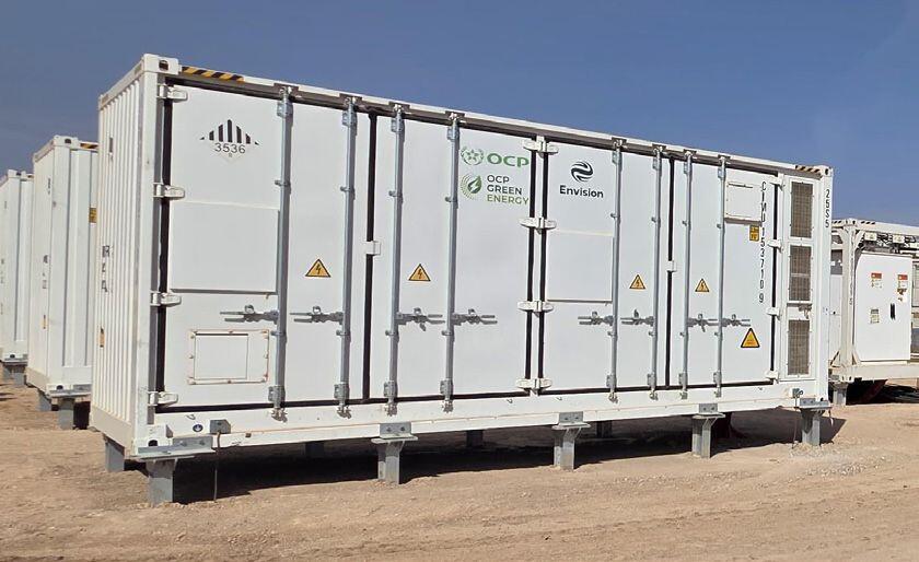 OCP Green Energy s’est associée à Envision pour déployer ce système de stockage d’énergie. DR