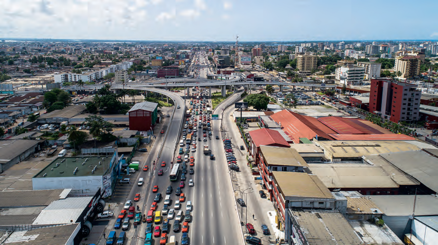 L’échangeur de Marcory, sur le boulevard VGE, à Abidjan.NABIL ZORKOT