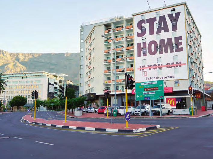 Les rues vides du Cap (Afrique du Sud) durant le confinement d’avril 2020. SHUTTERSTOCK