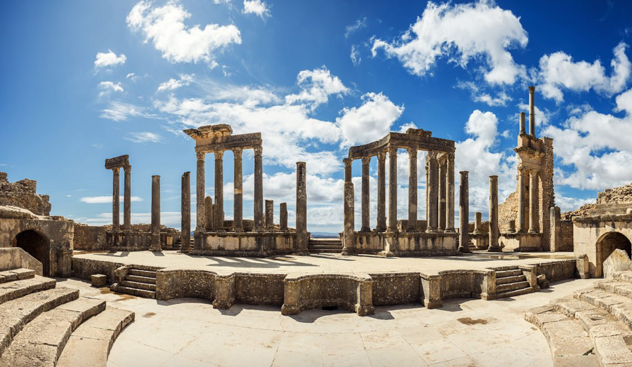 Les ruines de Dougga sont classées au patrimoine mondial de l’Unesco depuis 1997.SHUTTERSTOCK