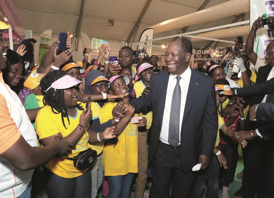 Le président de la République Alassane Ouattara au Salon international de l’agriculture et des ressources animales (SARA) en 2017.SEIBOU TRAORÉ