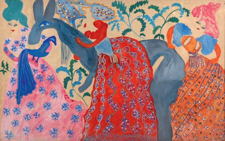 L'Âne bleu, Baya, vers 1950.FIRAS BEN KHALIFA