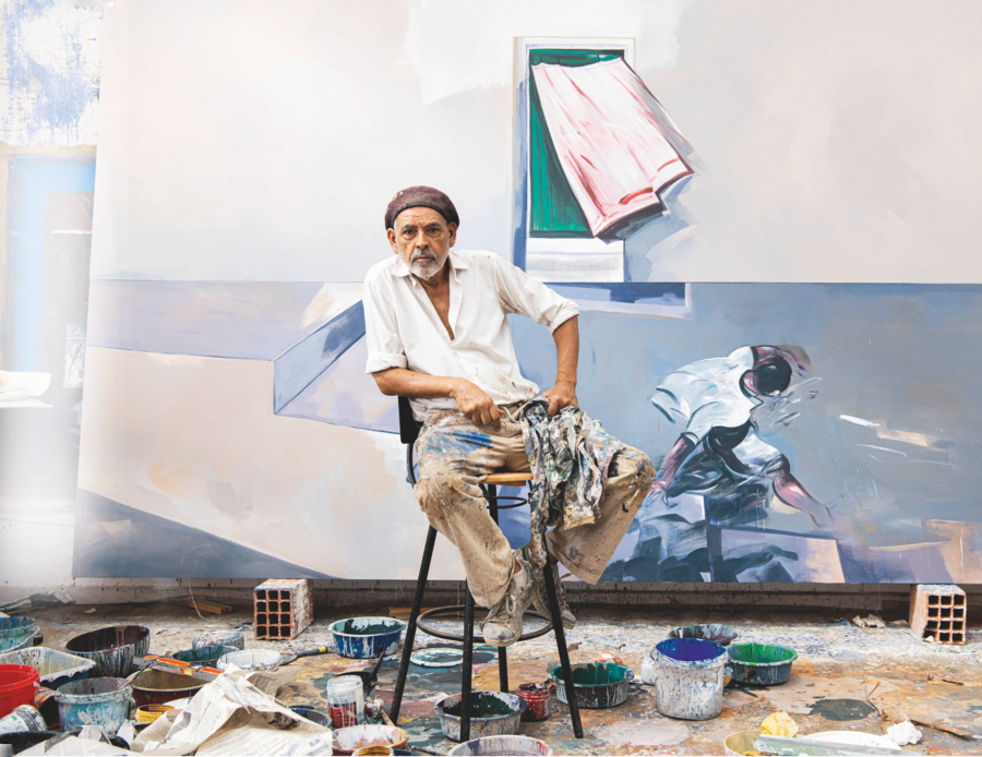 Le peintre, dans son atelier. HICHEM DRIS 