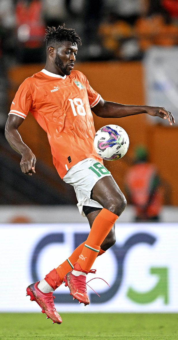 CÔTE D’IVOIRE Ibrahim Sangaré lors du match amical Côte d’Ivoire-Maroc en octobre 2023.