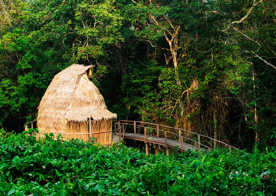 Le Ngaga Lodge, au cœur de la zone protégée.ALAMY