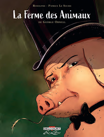 QUI DE L’HOMME OU DU COCHON C’est l’une des meilleures fables politiques jamais écrites, mais aussi une dystopie. Les animaux d’une ferme se révoltent et mettent en place un nouveau régime politique, pire que celui des humains. Son adaptation en bande dessinée prend au collet dans une mise en scène efficace où la formule orwellienne « Tous les animaux sont égaux, mais certains sont plus égaux que d’autres » prend tout son sens. L’ouvrage s’achève sur un constat amer pour les autres animaux asservis : plus rien ne semble distinguer les cochons de leurs anciens maîtres. C.F. RODOLPHE ET PATRICE LE SOURD, La Ferme des animaux de George Orwell, Delcourt, 48 pages, 10,95 €. DR