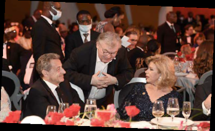 Nicolas Sarkozy et Dominique Besnehard, avec Dominique Ouattara. DR