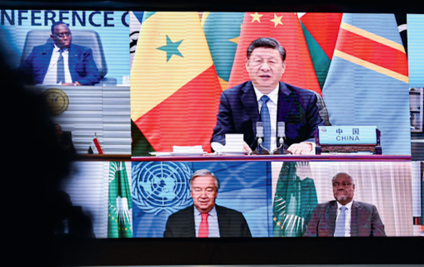 Xi Jinping (en visioconférence) lors de son discours au FOCAC, qui s’est tenu à Dakar fin novembre. COOPER INVEEN/REUTERS