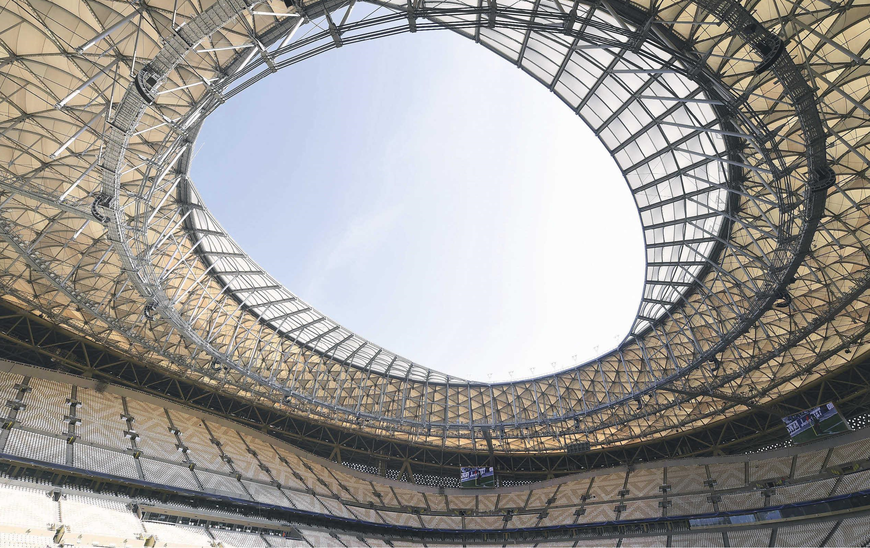 Le stade Lusail, qui accueillera la finale du Mondial, à la périphérie de Doha.