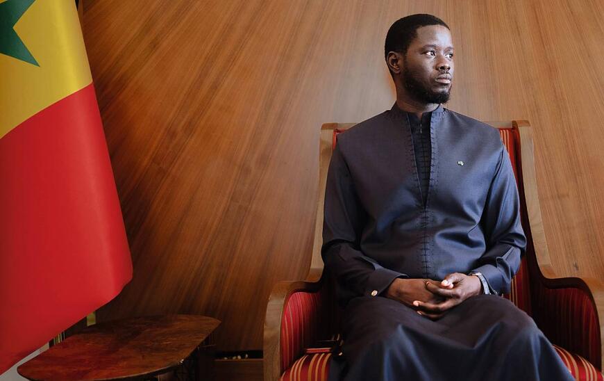 Le président Bassirou Diomaye Faye dans le palais présidentiel, le 20 septembre 2024. CARMEN ABD ALI/ THE NEW YORK TIMES/ REDUX REA